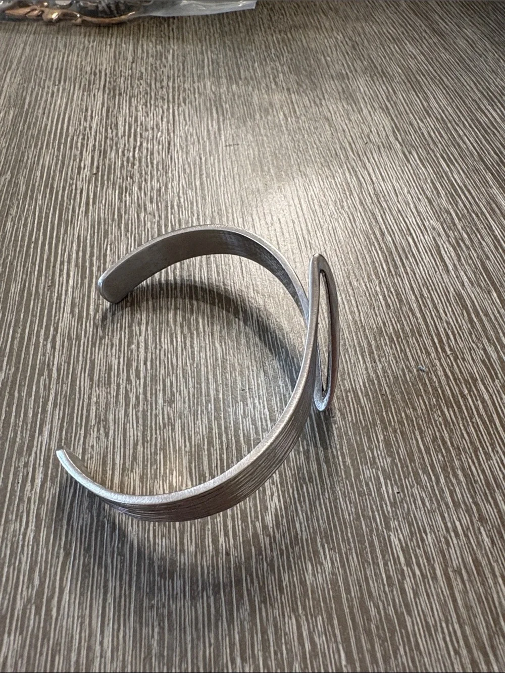 Rustic Cuff Brushed Silver Open Textured Cuff Bracelet